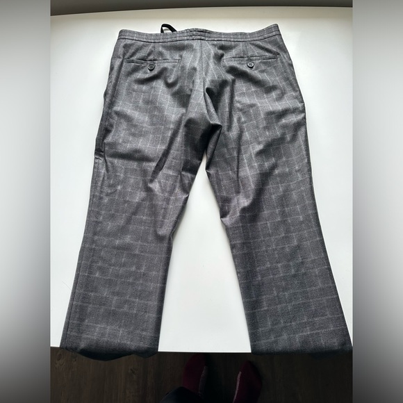 Burberry dark grey plaid tailored pants trousers size 12 - Picture 8 of 11